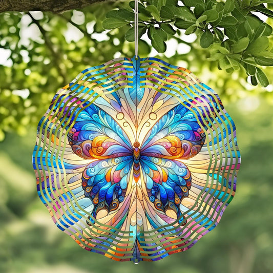 Butterfly Wind Spinner - Colorful Metal Garden Decor with UV Protection