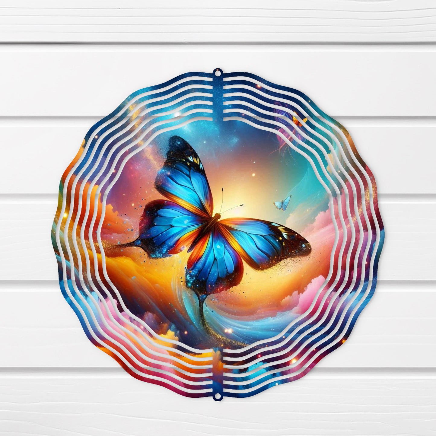 Butterfly Wind Spinner Whimsical Metal Yard Art  Sunlight Catcher for Outdoor Decor