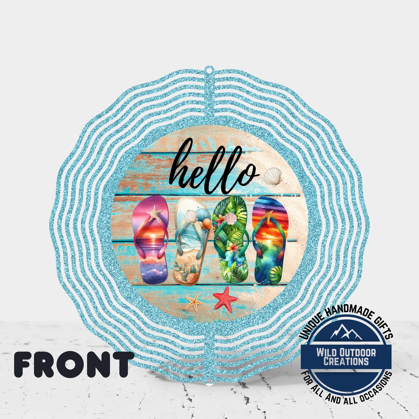 Flip Flop Wind Spinner - Colorful Summer Patio Decor | Coastal Yard Art