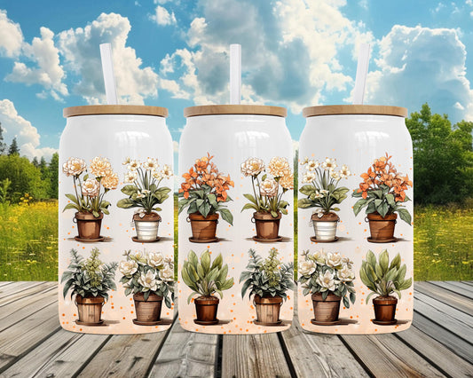 Plant Mom Tumbler Gift, 16oz Stainless Steel Soda Can, Botanical Tumbler, Travel Tea Cup