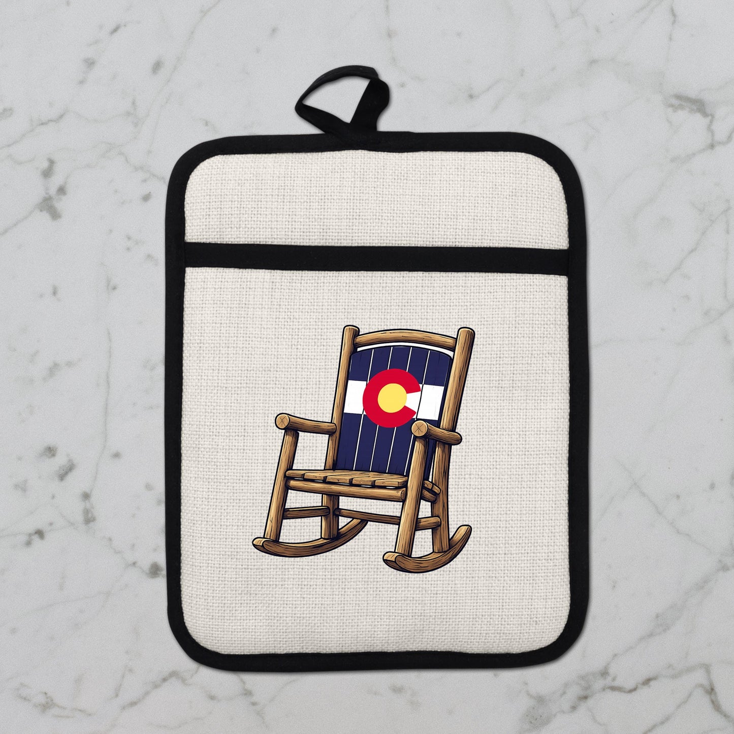 Colorado Kitchen Pot Holder - Silicone Trivet, Rustic Farmhouse Style Heat Resistant