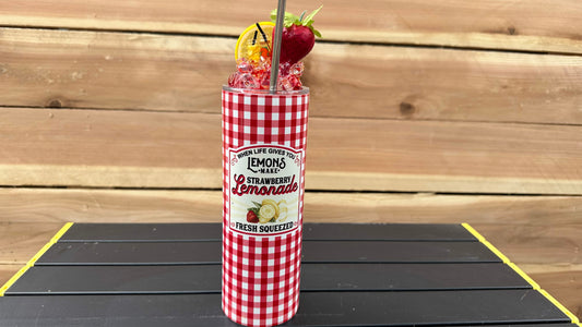 Strawberry Lemonade Tumbler with Topper, Unique Gifts for Sisters, Christmas Gift For Her