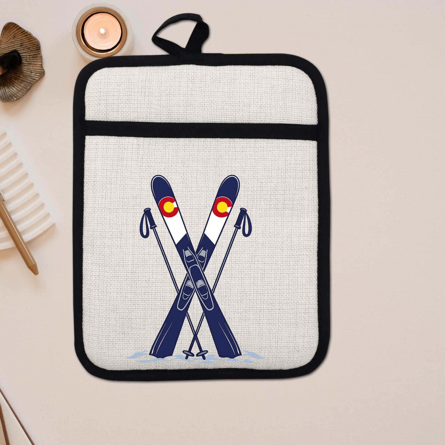 Ski Oven Mitt – Heat Resistant Silicone Pot Holder With Loop | Colorado Kitchen Decor