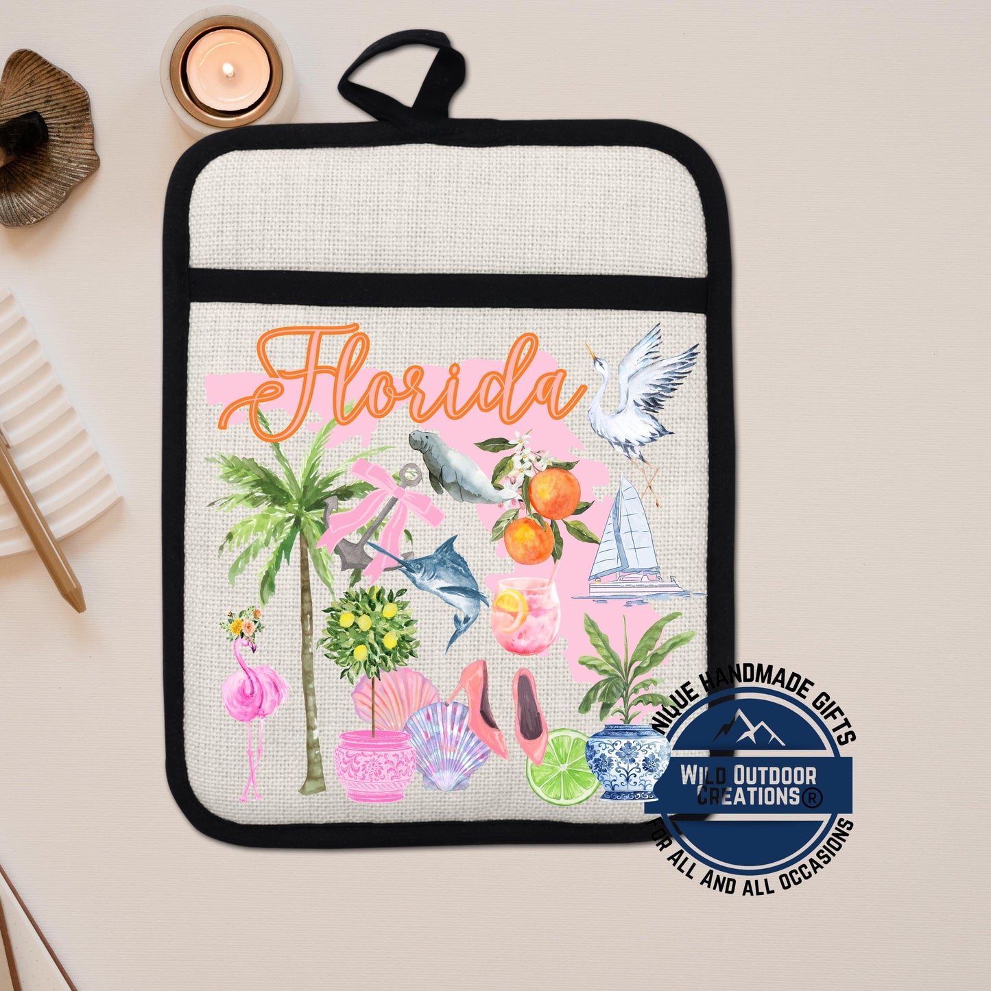 Florida Pot Holder – Non Slip Silicone Pocket Potholder | Coastal Kitchen Gift - alternate view