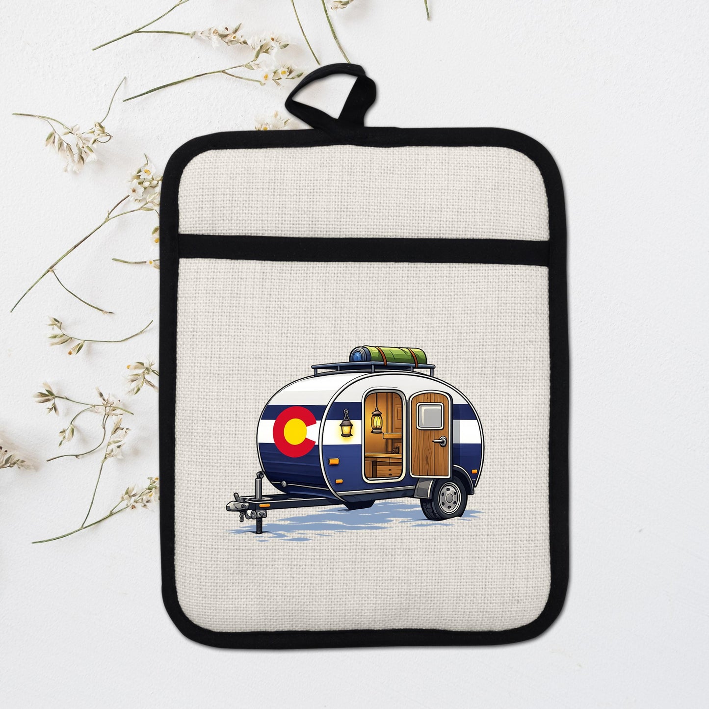 Pot Holder Oven Mitt - Heat Resistant Silicone Trivet | Colorado Camper Gift