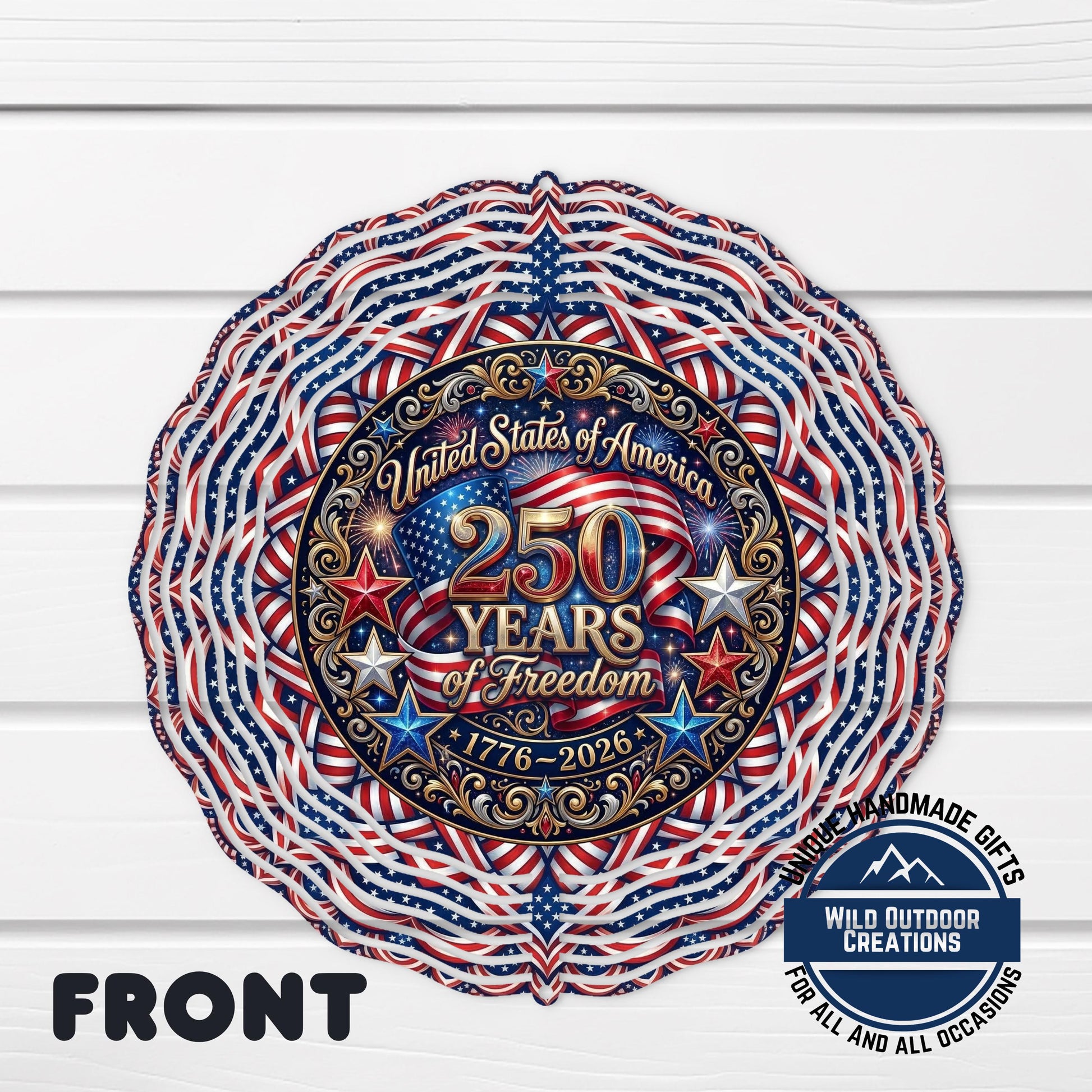 USA 250th Anniversary Wind Spinner – Patriotic Garden Decor | Aluminum Outdoor Spinner
