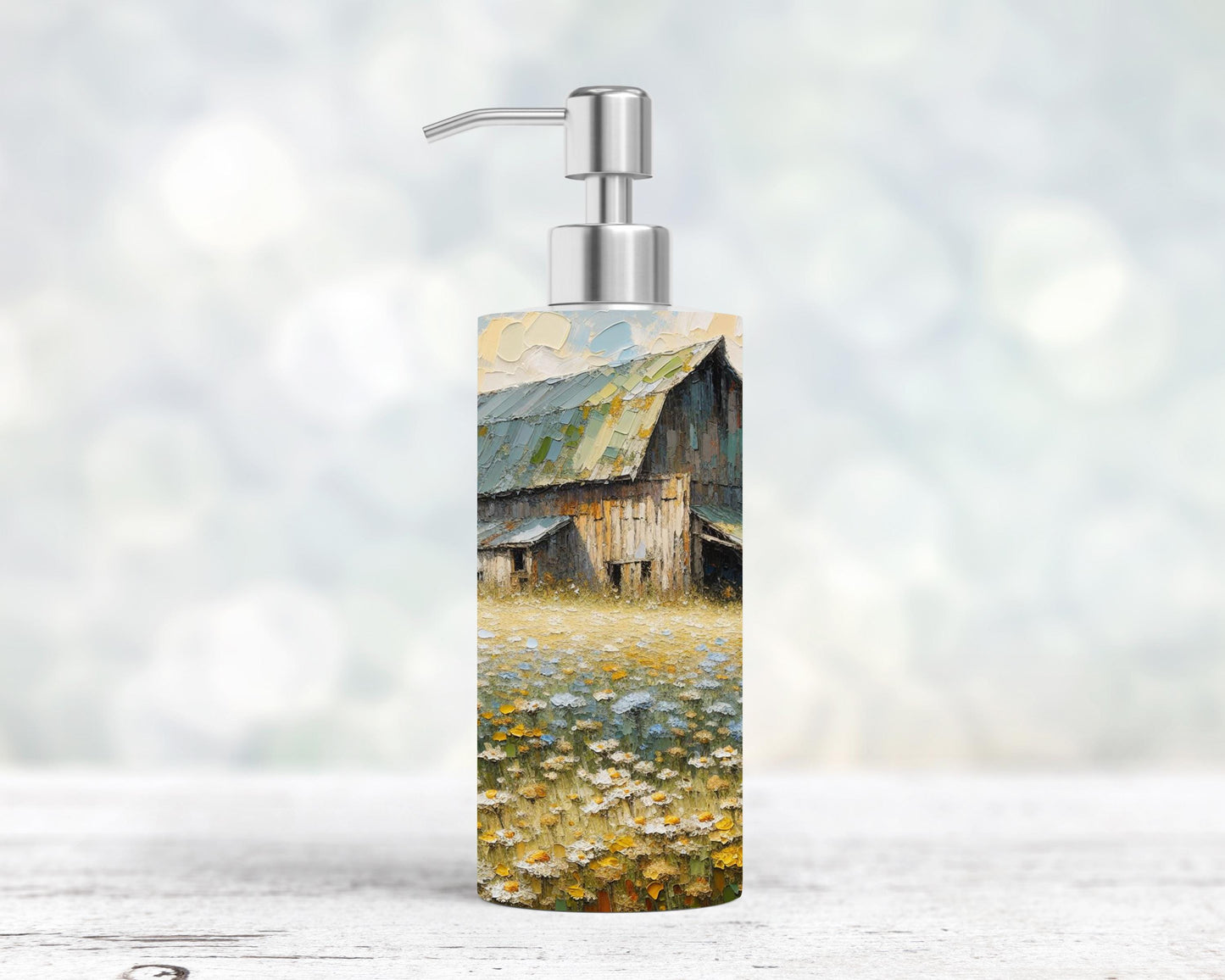 Wildflower Meadow Soap Dispenser for Rustic Farmhouse Kitchen Decor