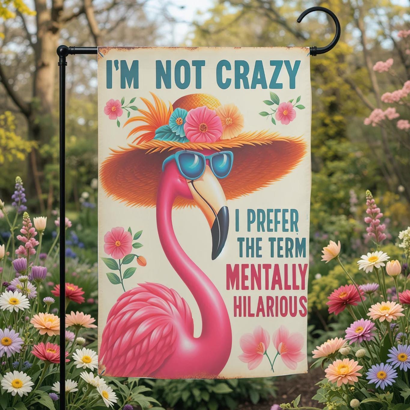 Funny Flamingo Flag – Sassy Garden Decor With Mentally Hilarious Pink Flamingo Design