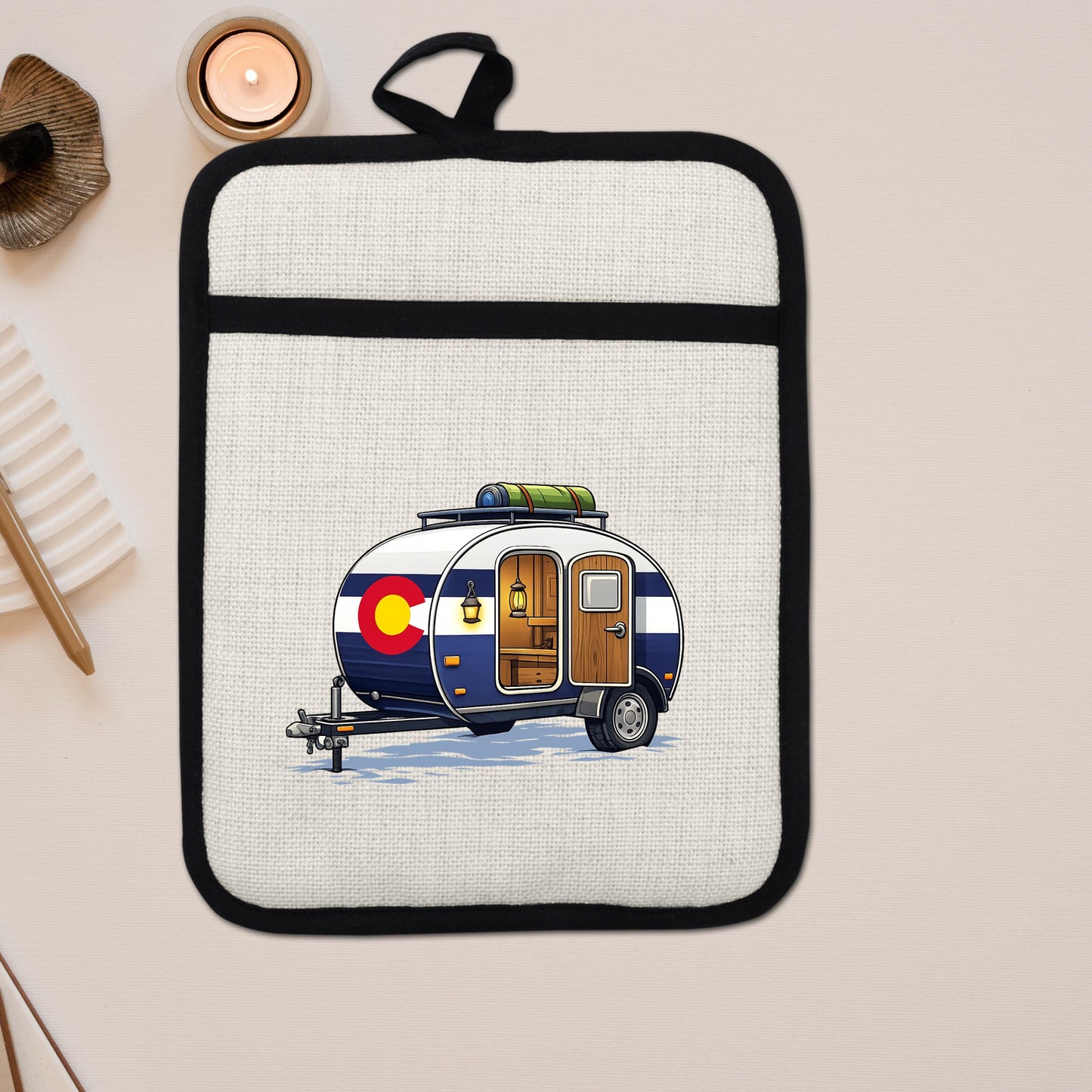 Pot Holder Oven Mitt - Heat Resistant Silicone Trivet | Colorado Camper Gift