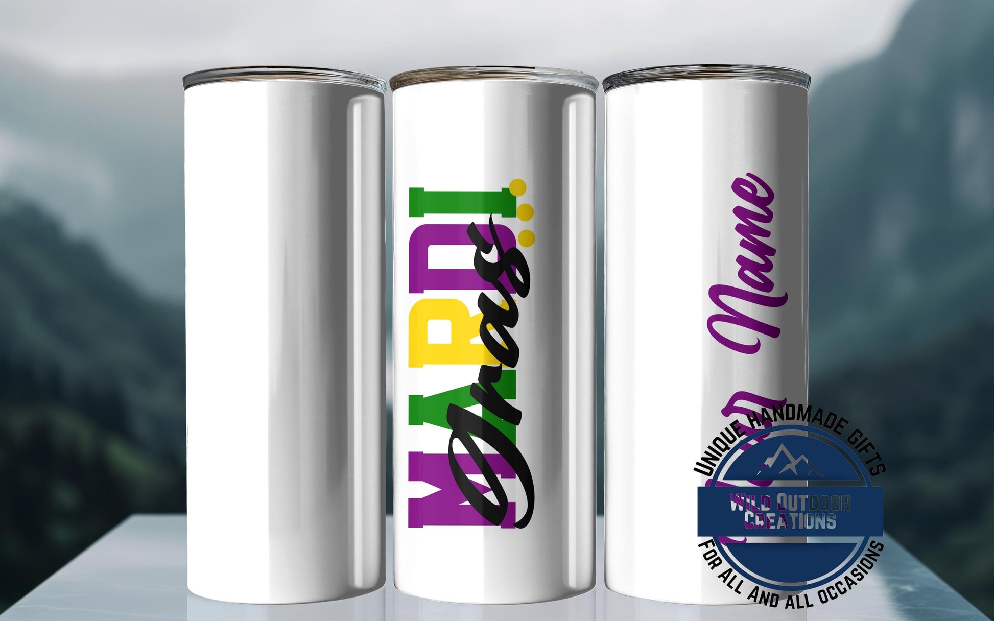 Glow-in-the-Dark Tumbler - Custom Name Skinny Steel Cup | 20oz or 30oz Double Wall - product dimensions and specifications