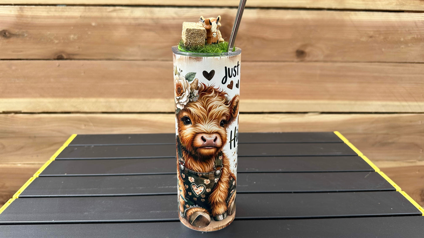 Highland Cow Tumbler with Topper, Unique Gifts for Cowgirl, Christmas Gifts For Her