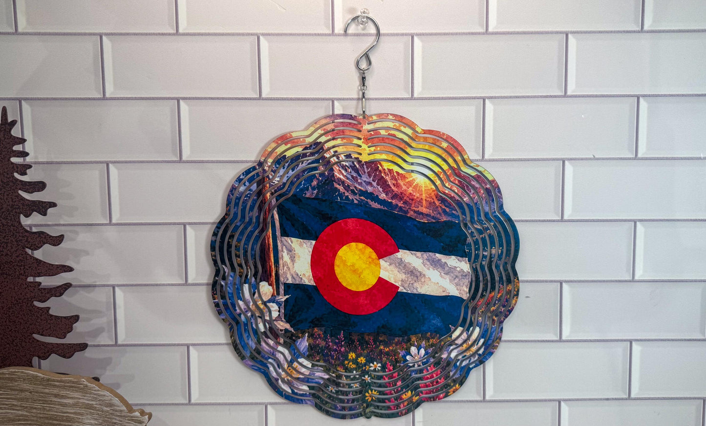 Colorado Flag Wind Spinner | 360 Swivel Indoor-Outdoor Accent Set