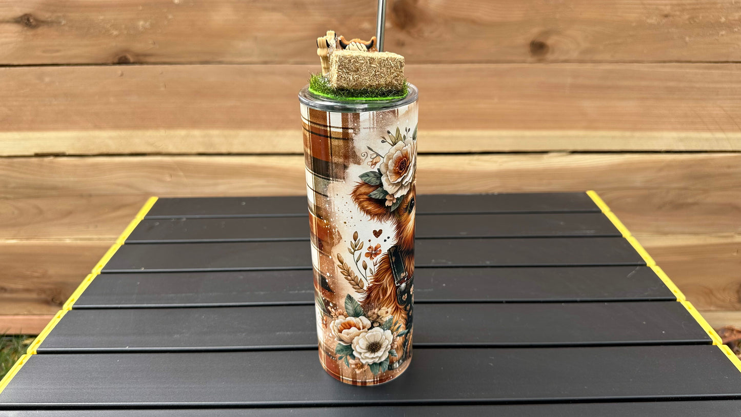 Highland Cow Tumbler with Topper, Unique Gifts for Cowgirl, Christmas Gifts For Her