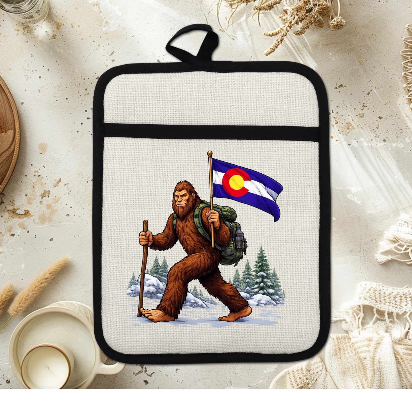 Bigfoot Pot Holder – Silicone Trivet Mitt | Pocket Style Heat Resistant Mitt