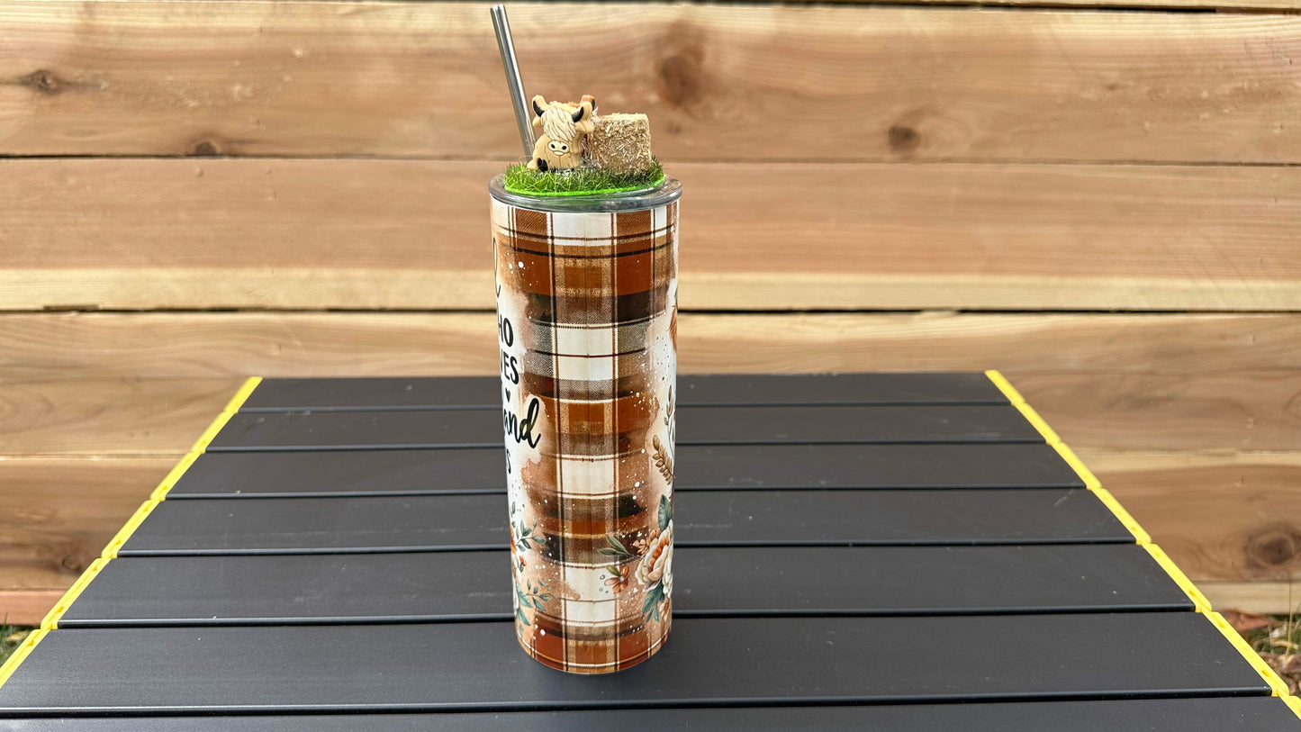 Highland Cow Tumbler with Topper, Unique Gifts for Cowgirl, Christmas Gifts For Her