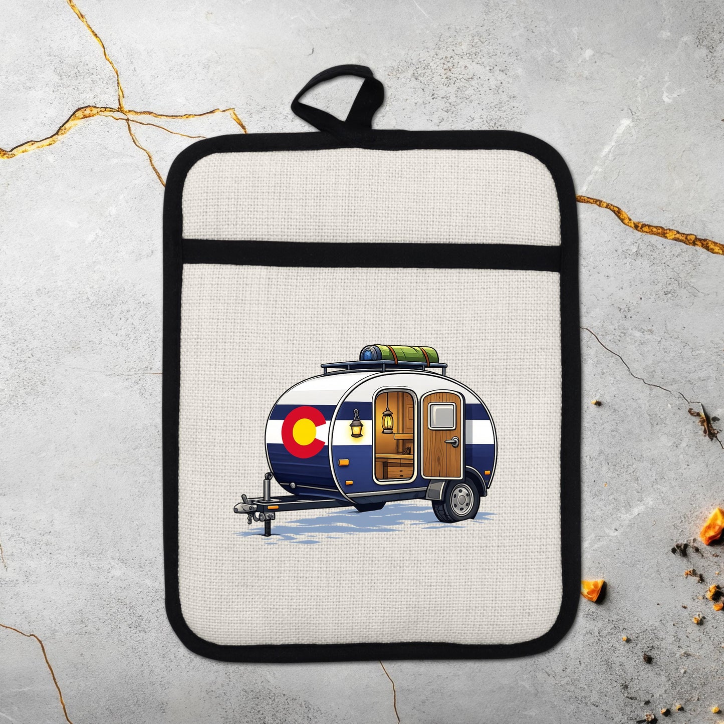 Pot Holder Oven Mitt - Heat Resistant Silicone Trivet | Colorado Camper Gift