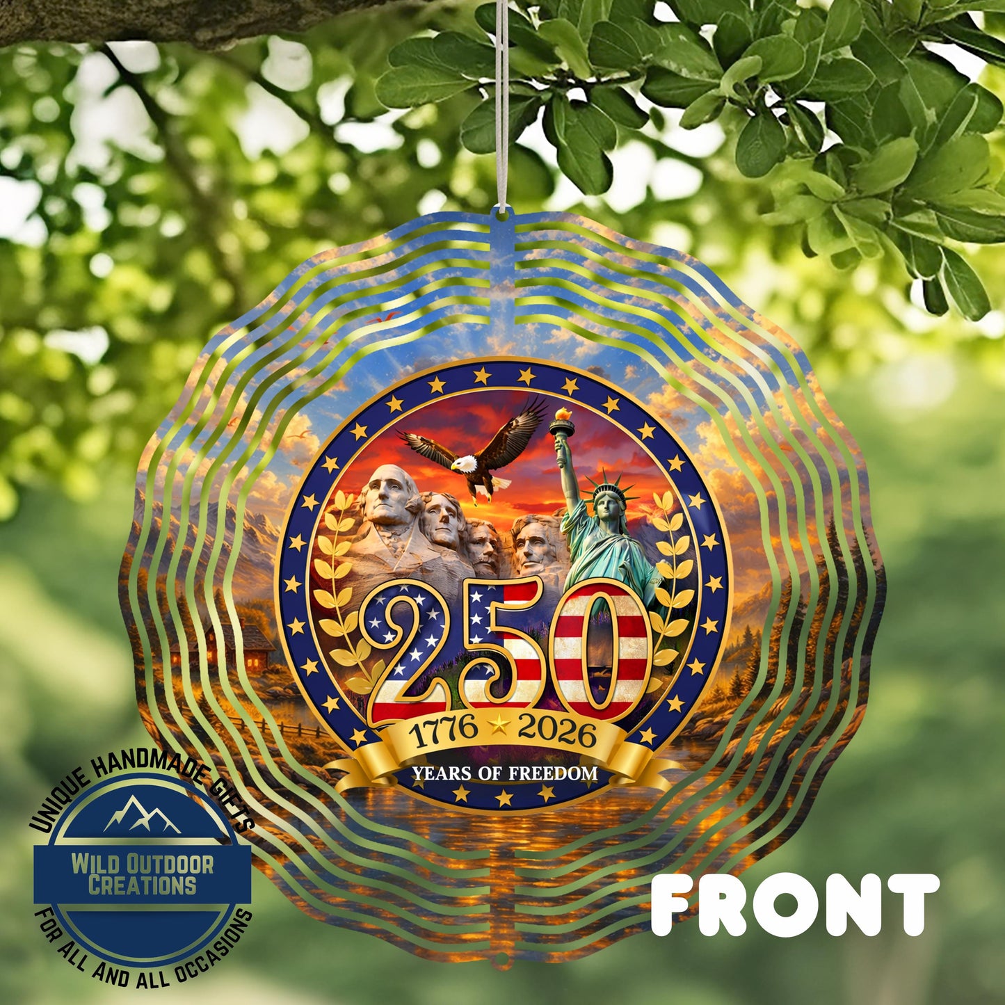 USA 250th Anniversary Wind Spinner – Patriotic Outdoor Decor | Aluminum Garden Spinner - additional angle