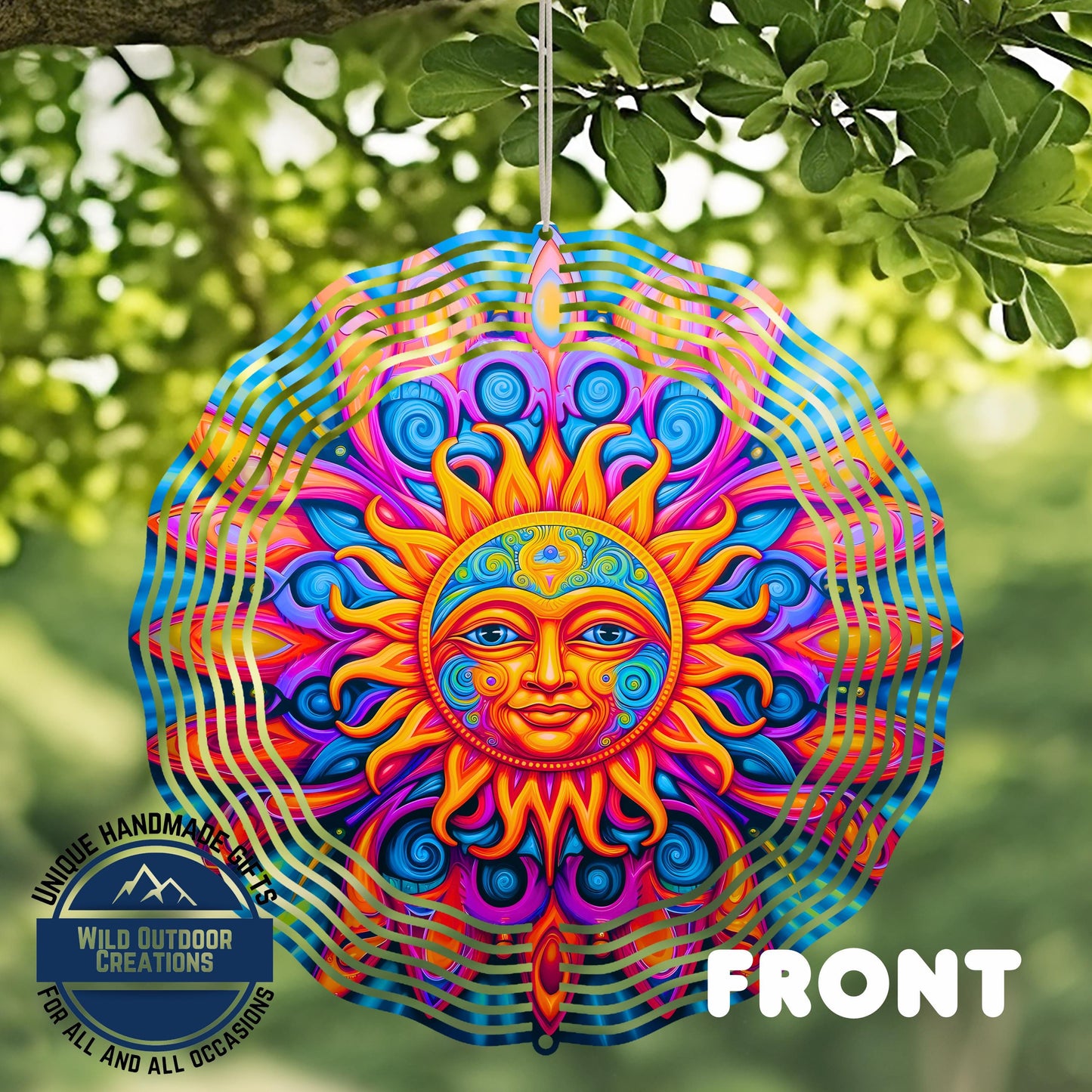 Sun Wind Spinner - Neon Boho Garden Decor | Vibrant Aluminum Outdoor Ornament