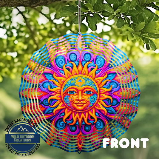 Sun Wind Spinner - Neon Boho Garden Decor | Vibrant Aluminum Outdoor Ornament