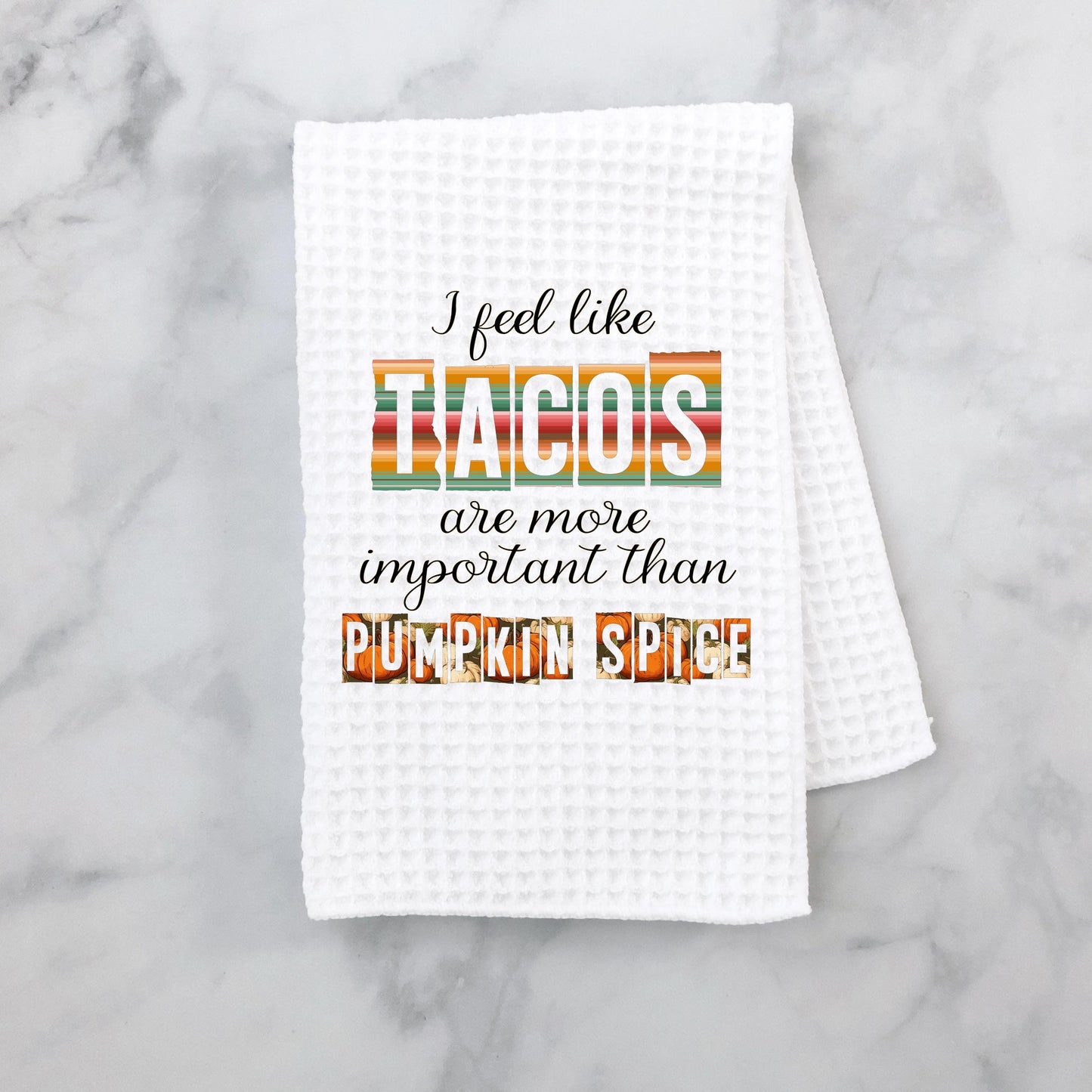 Funny Taco Kitchen Towel - Waffle Weave Microfiber for Autumn Decor
