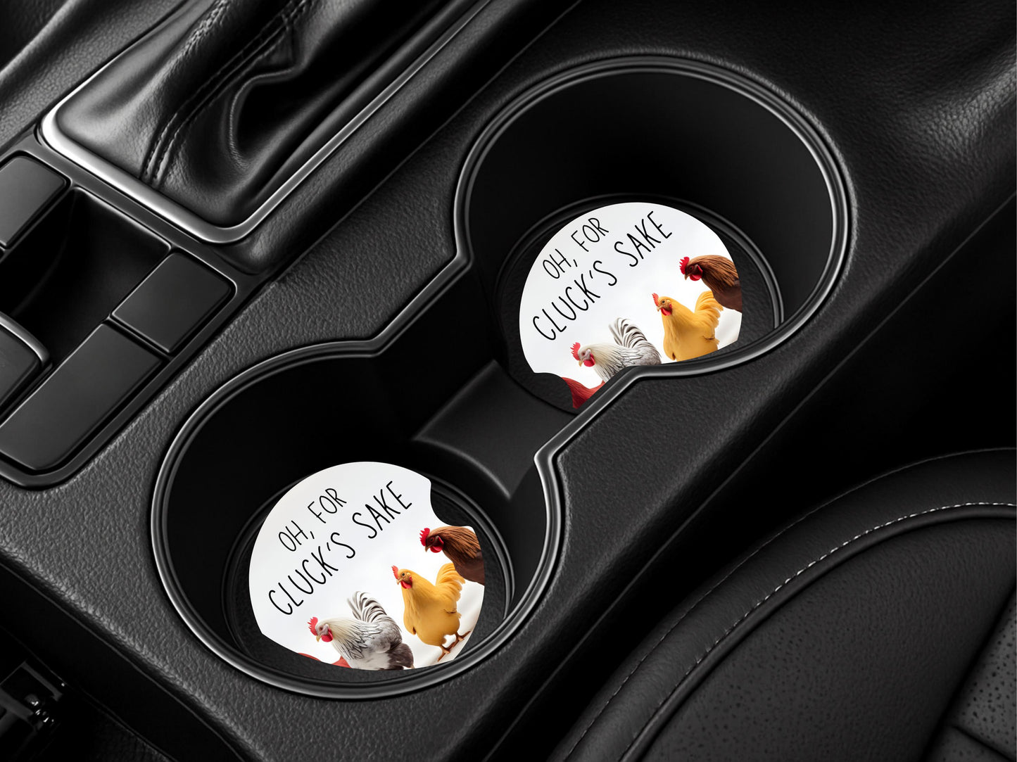 Funny Chicken Car Coaster - Absorbent Sandstone Cup Mat for Vehicles