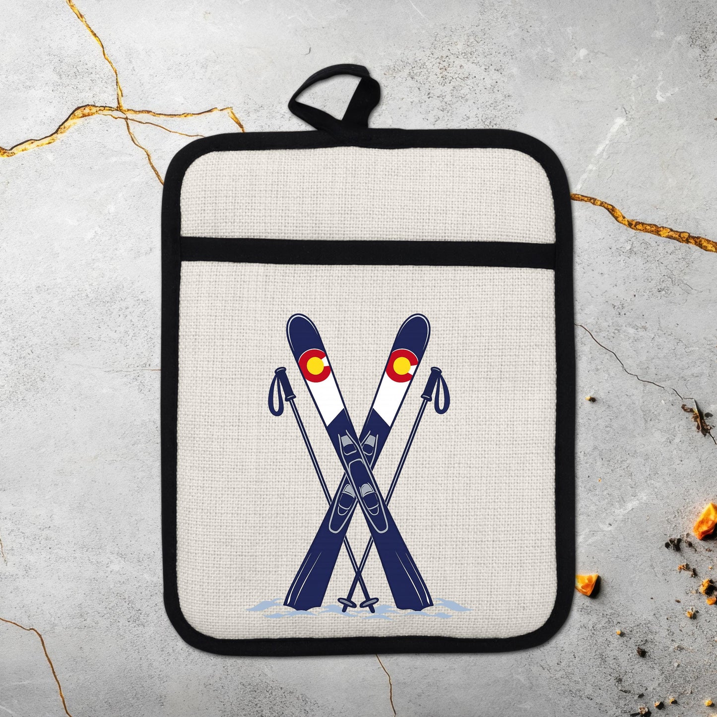Ski Oven Mitt – Heat Resistant Silicone Pot Holder With Loop | Colorado Kitchen Decor