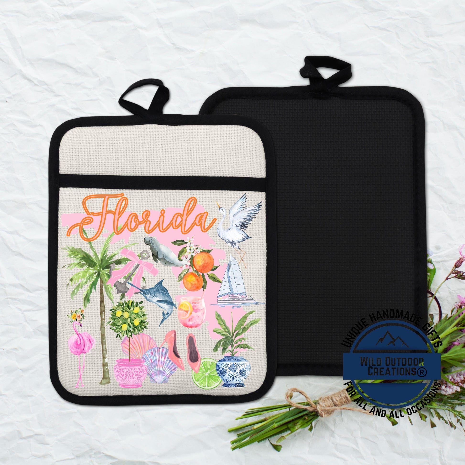 Florida Pot Holder – Non Slip Silicone Pocket Potholder | Coastal Kitchen Gift - packaging and presentation