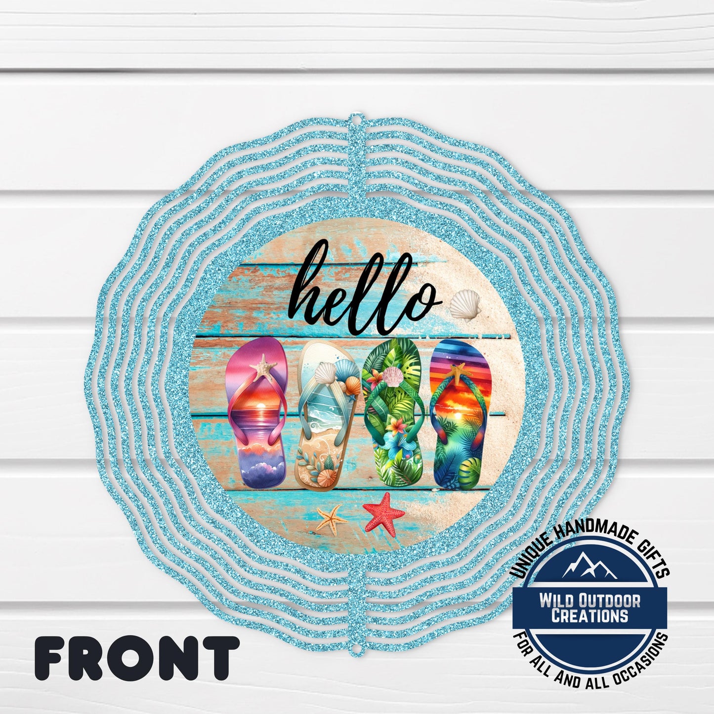 Flip Flop Wind Spinner - Colorful Summer Patio Decor | Coastal Yard Art