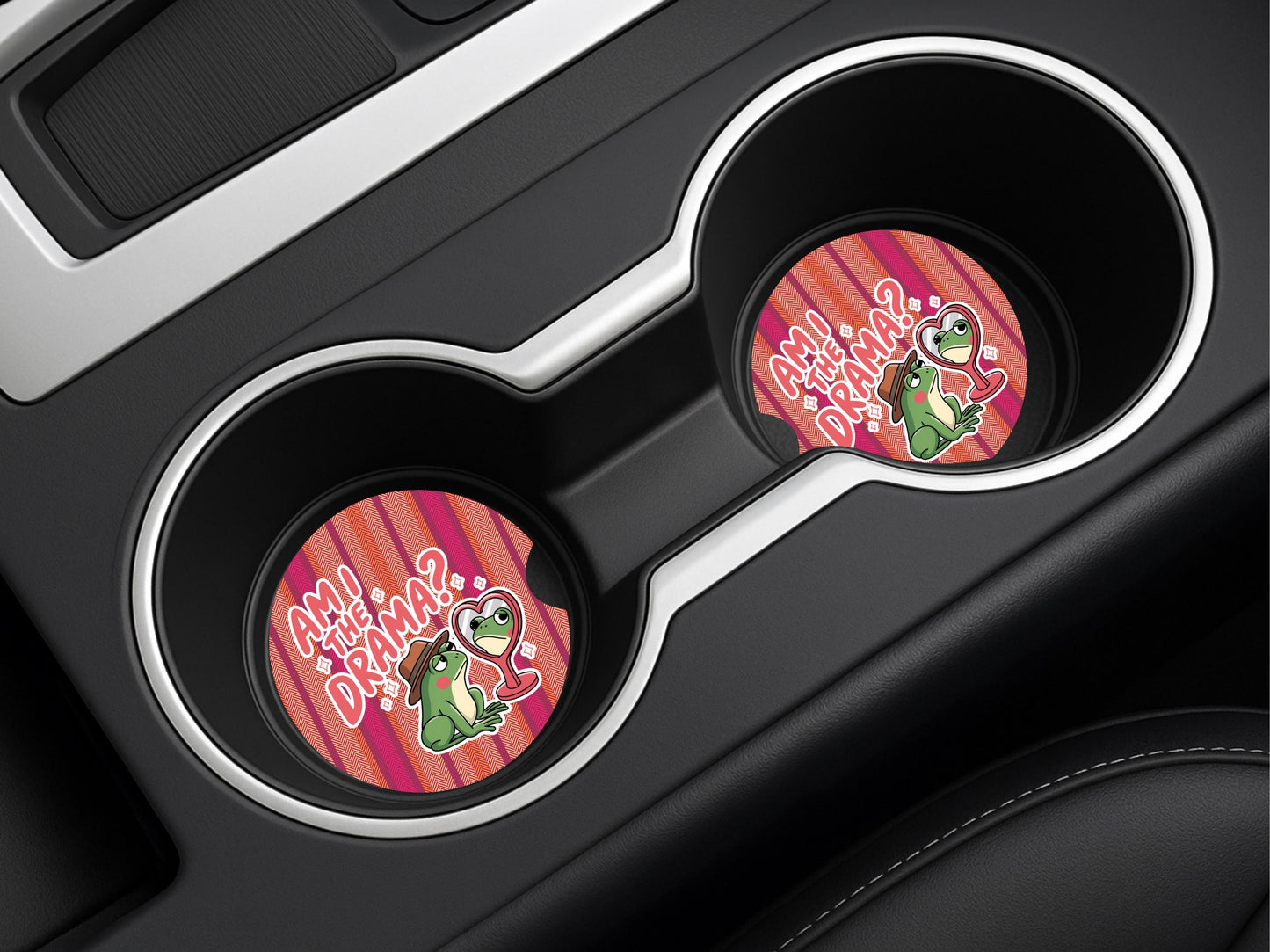 Frog Mirror Sandstone Car Coaster - Fun and Functional Auto Accessory