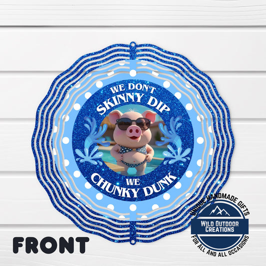 Pig Wind Spinner - Double Sided Aluminum Outdoor Pig Decoration with UV Protected Artwork