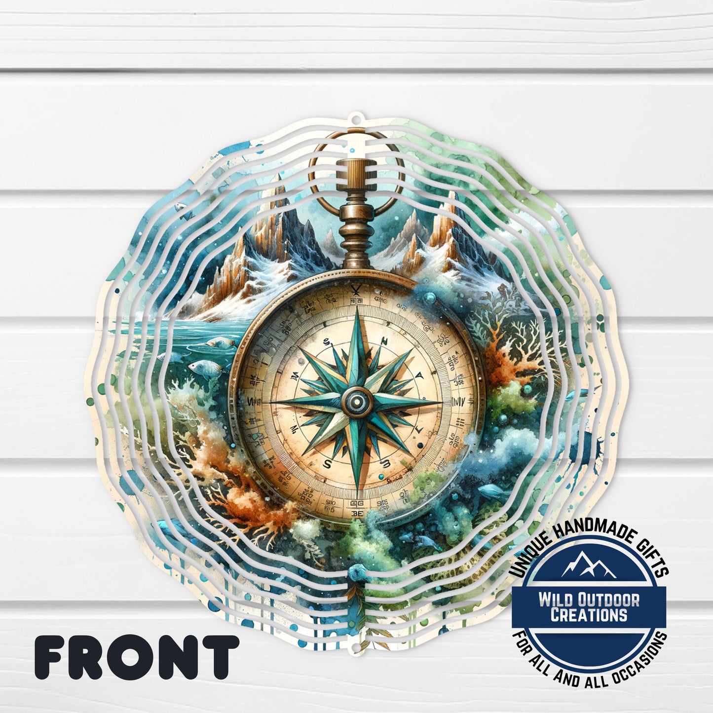 Compass Wind Spinner - Nautical Adventure Garden Decor | Aluminum Outdoor Spinner