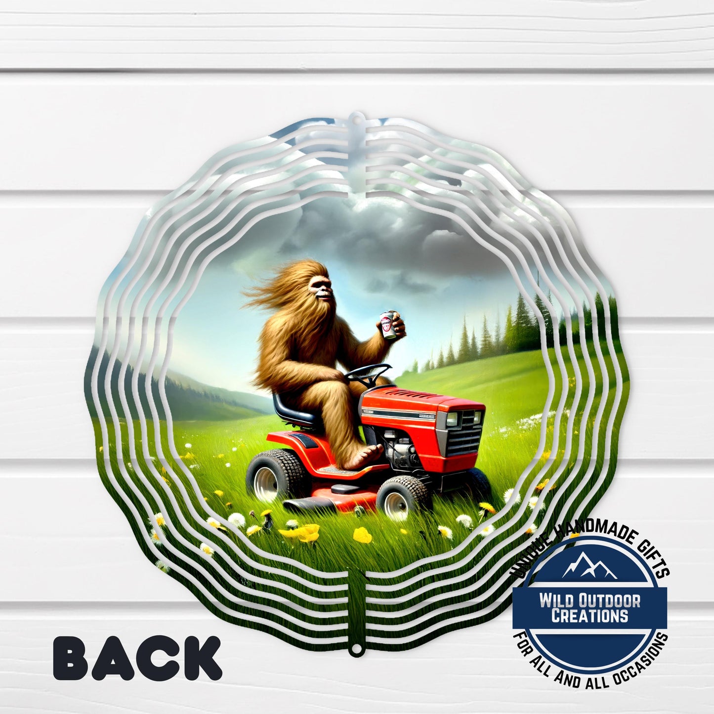 Bigfoot Wind Spinner - Funny Sasquatch Garden Decor | Aluminum Outdoor Yard Art - design detail