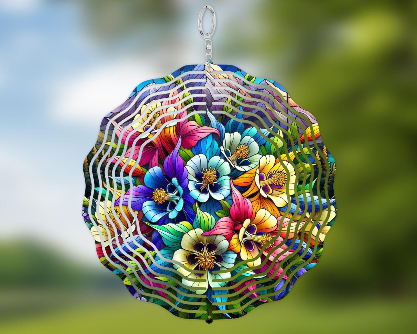 Columbine Flower Wind Spinner - Vibrant Garden Art with Spinning Motion