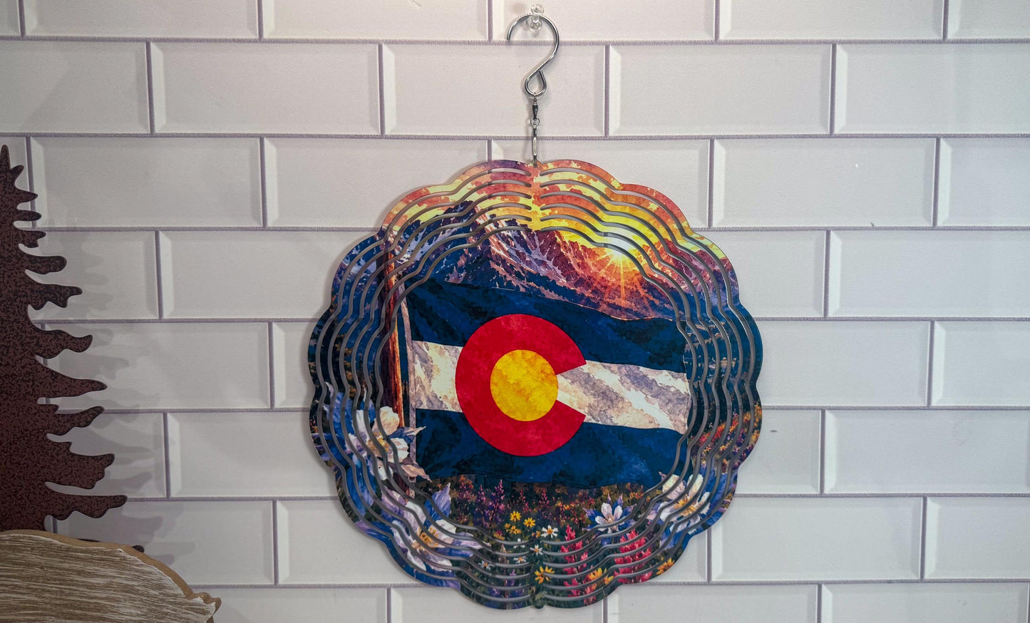 Colorado Flag Wind Spinner | 360 Swivel Indoor-Outdoor Accent Set
