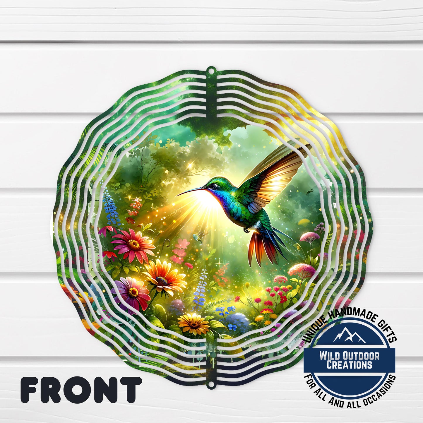 Hummingbird Wind Spinner - Double Sided Aluminum Garden Spinner With UV Protected Finish