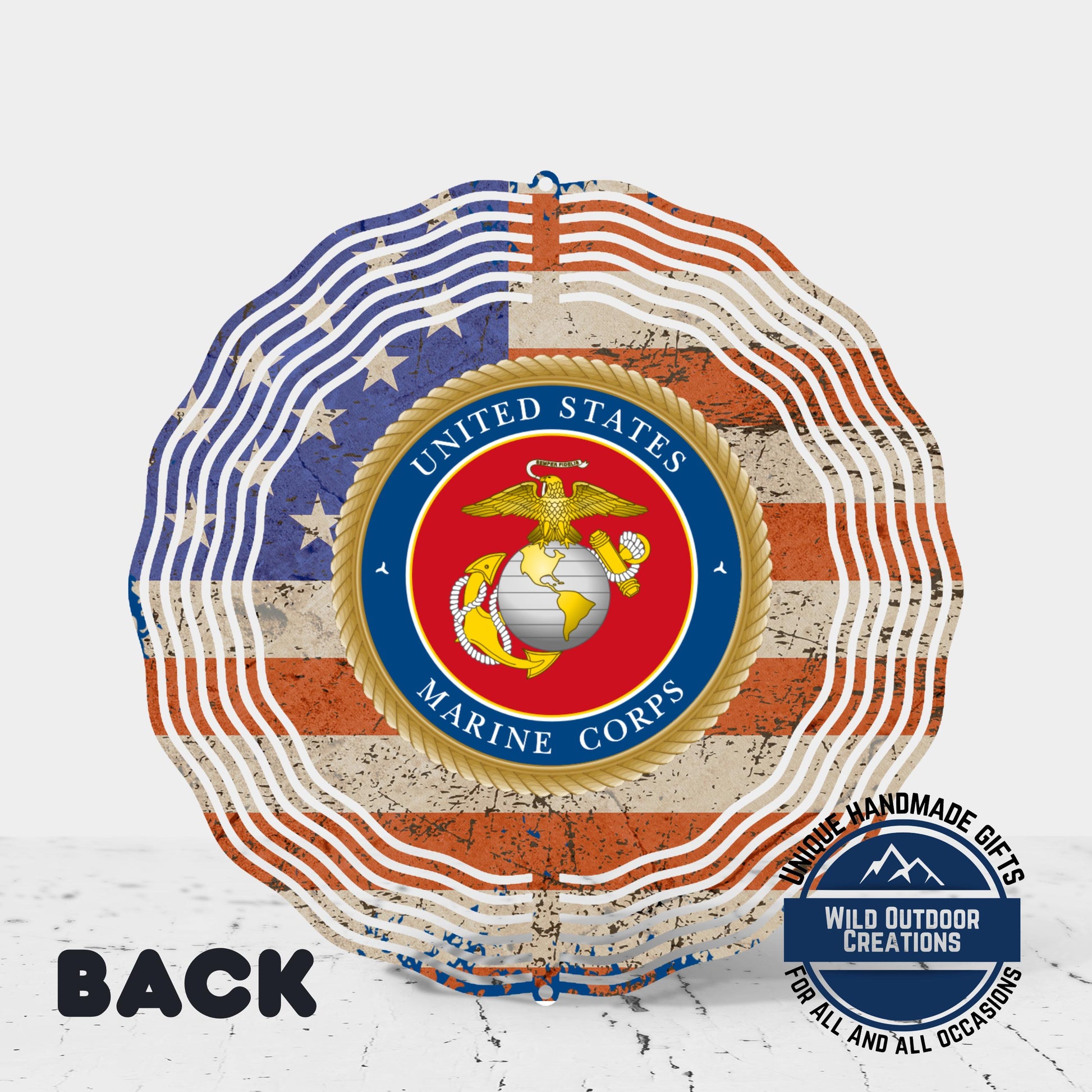 Marine Corps Wind Spinner – USMC Garden Decor | Patriotic Aluminum Outdoor Art - additional product photo 10
