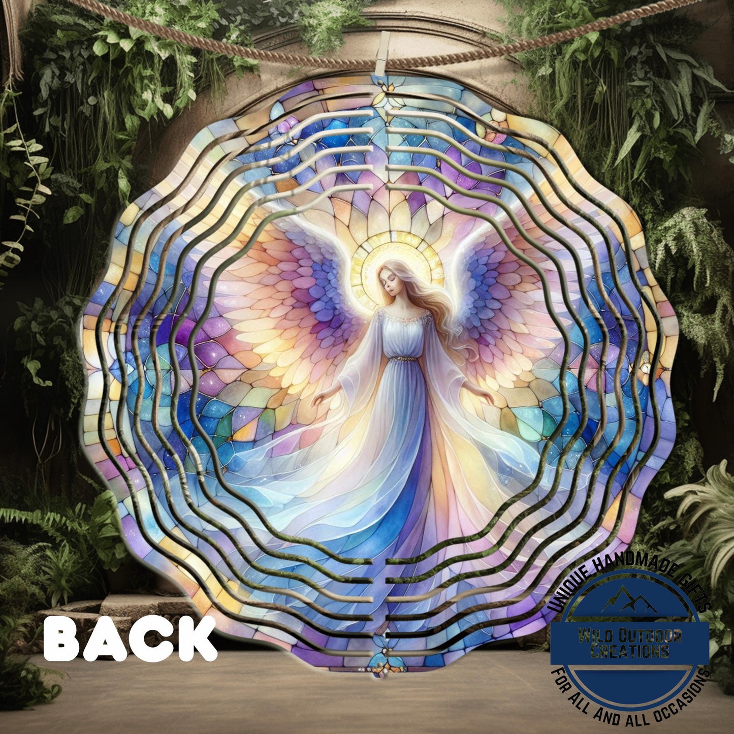 Angel Wind Spinner – 10 Inch Pastel Aluminum Garden Decor with 360° Swivel