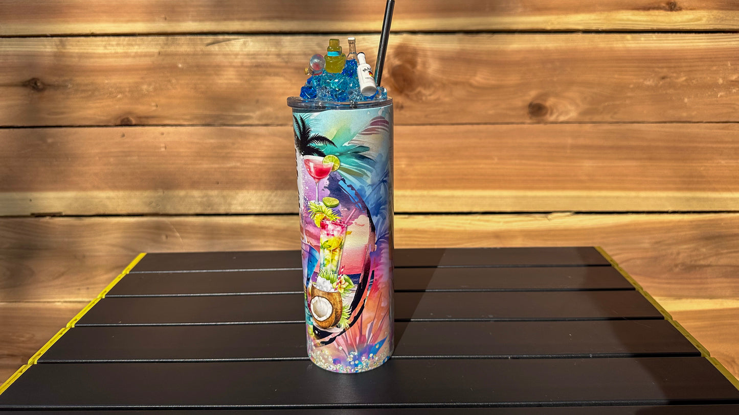 Blame it on the drink package 3d Tumbler, Cruise Tumbler with Straw, Girls Trip Cup, Gift for her, Bachelorette Party Favor, Cup Topper