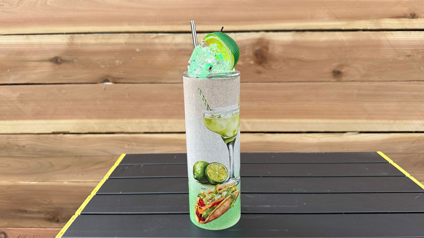 Margarita and Taco Tumbler with Topper, Christmas Gifts for Her, Unique Gifts for Sisters