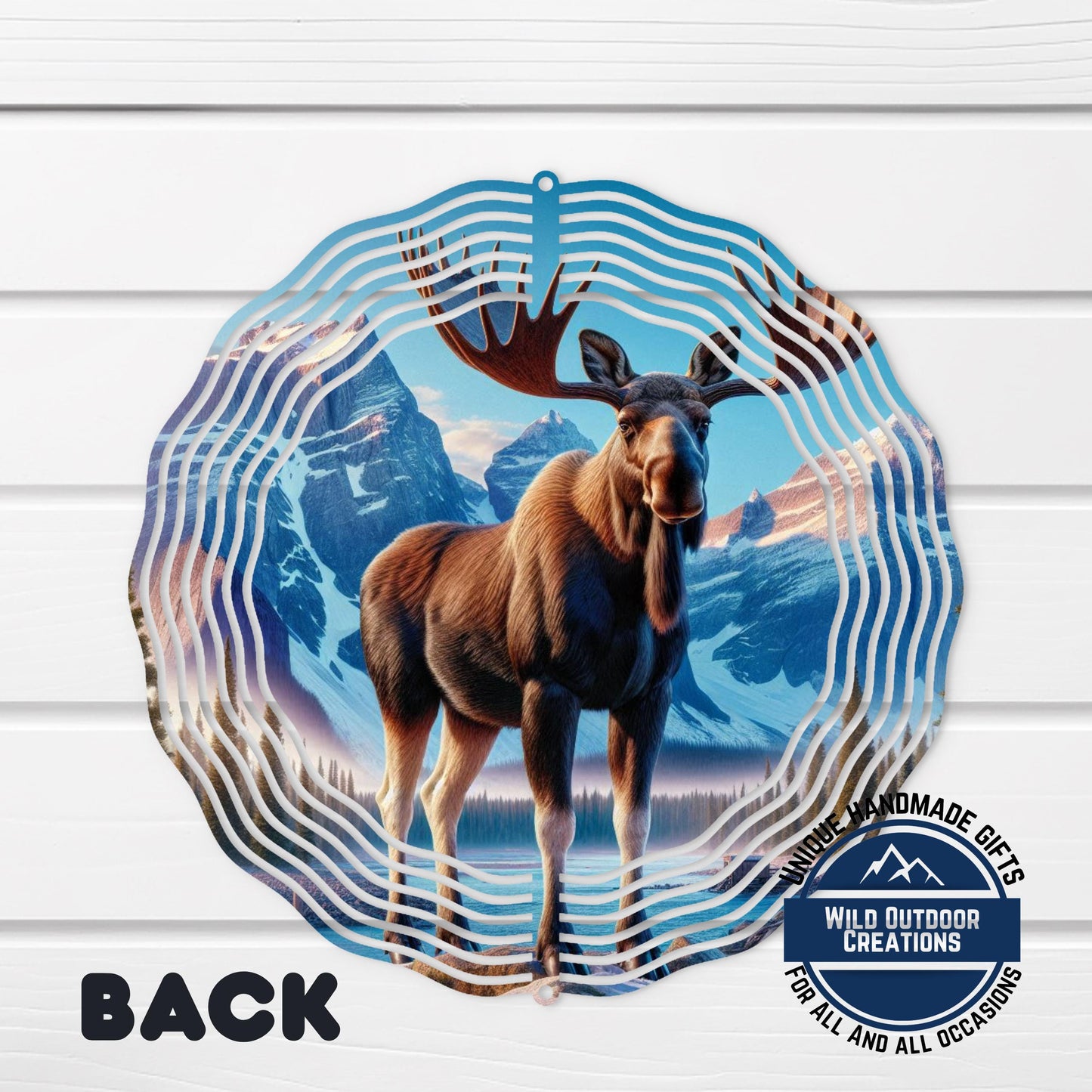 Moose Wind Spinner - 10 Inch Double-Sided Aluminum Rustic Cabin Decor