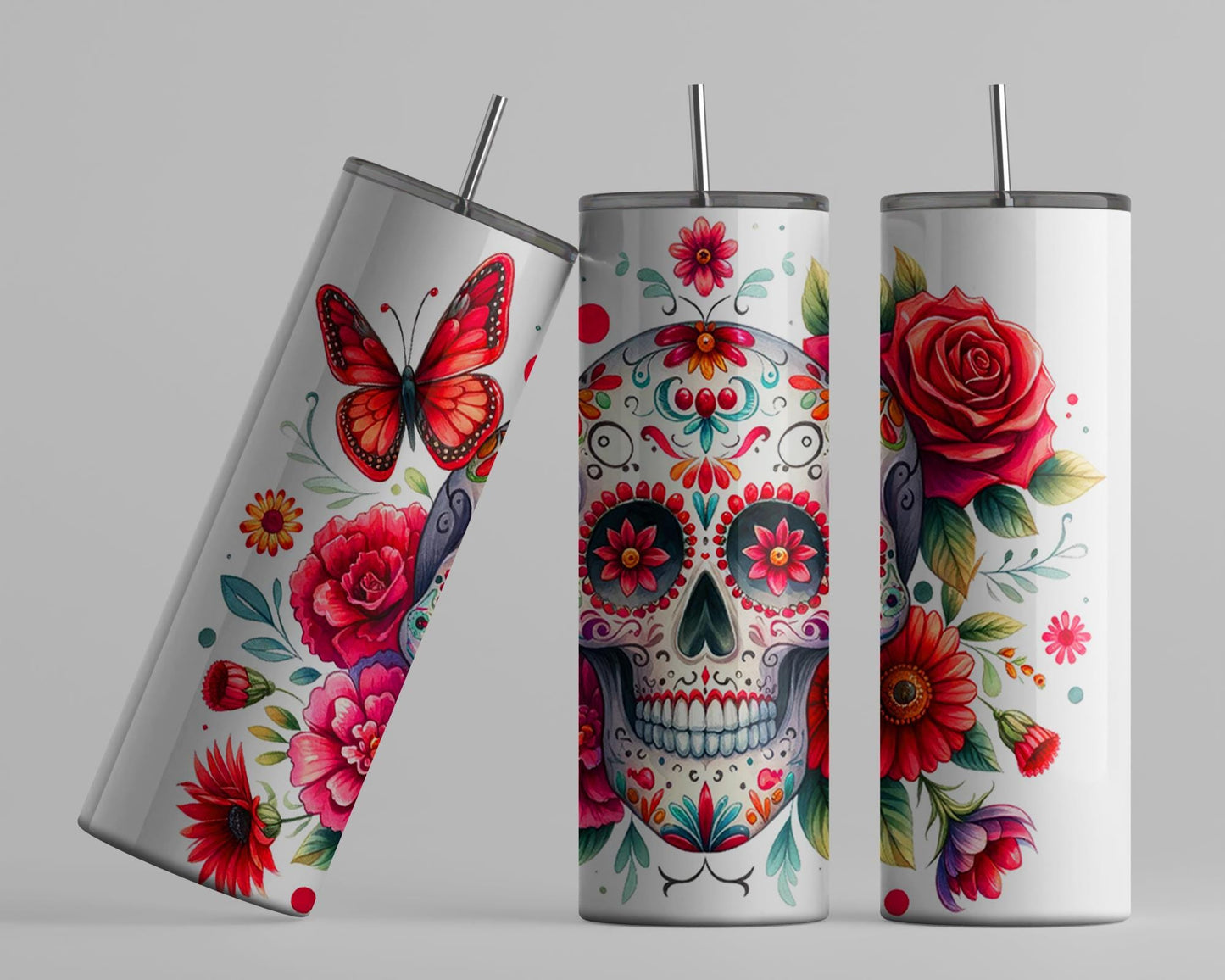 Unique Gifts for Spooky Chic, Glow In Dark Sugar Skull Tumble