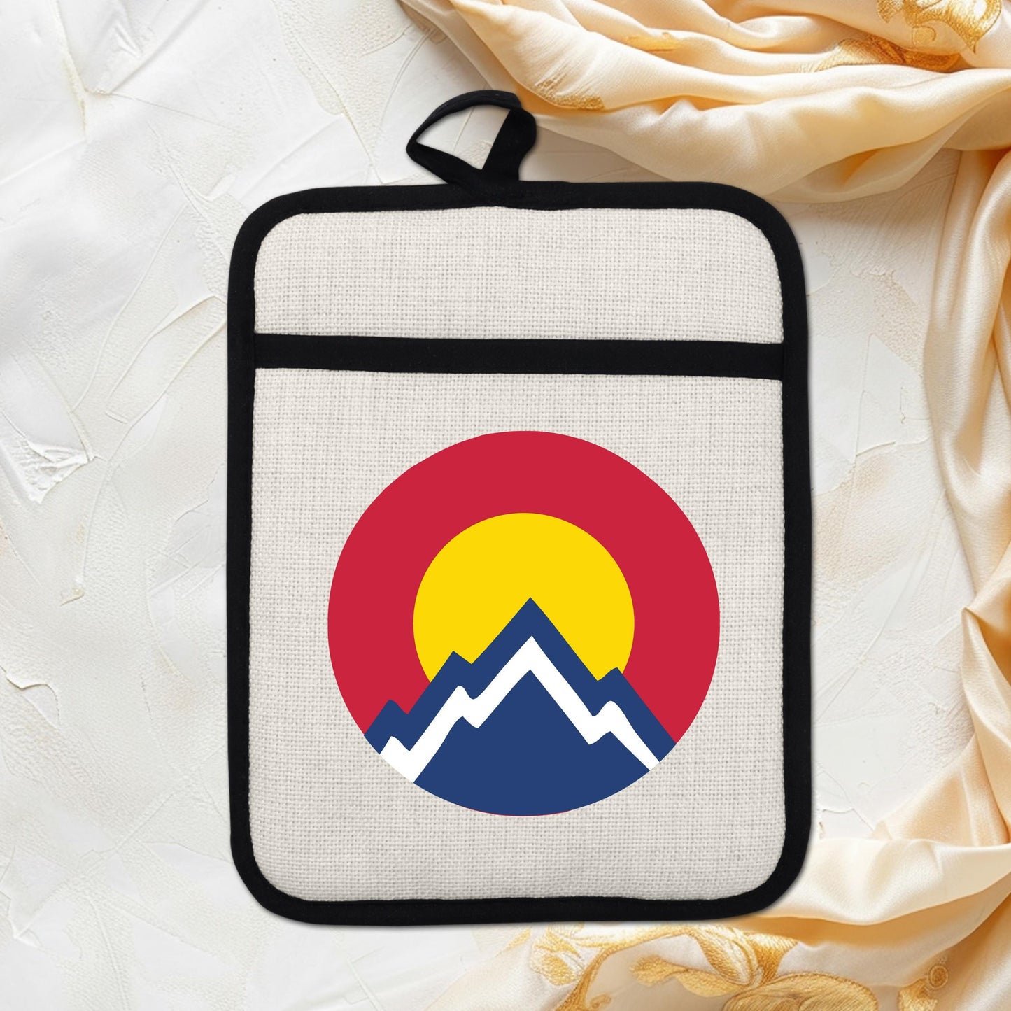 Colorado Pot Holder | Silicone Pocket Oven Mitt With Heat Resistant Trivet