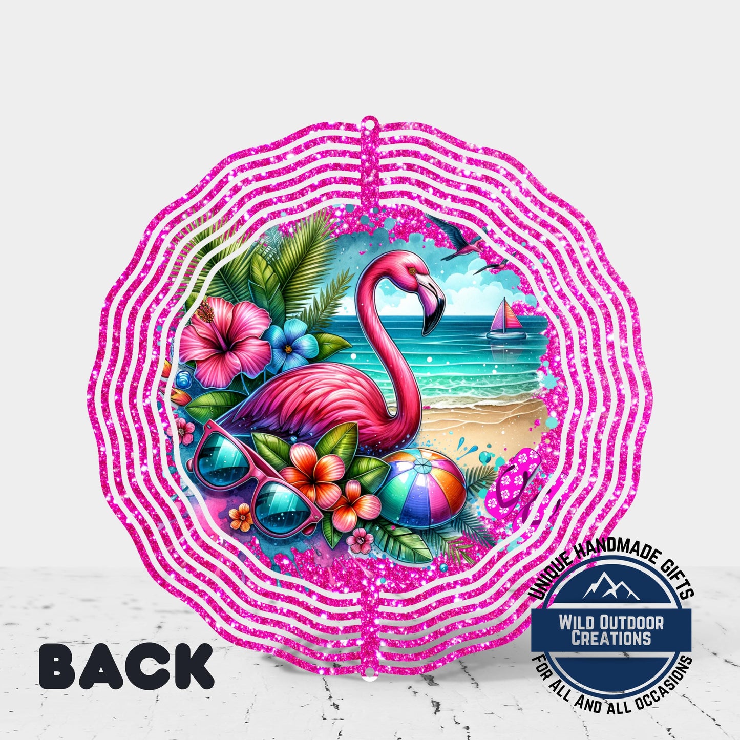 Flamingo Wind Spinner - Double Sided Aluminum Outdoor Garden Art with 360° Swivel