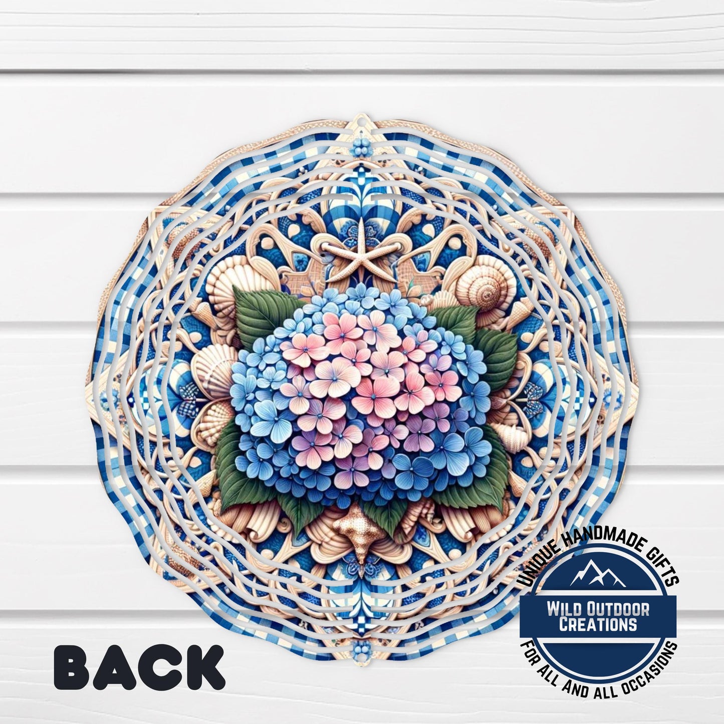 Hydrangea Garden Spinner – Coastal Garden Decor with 360 Degree Swivel