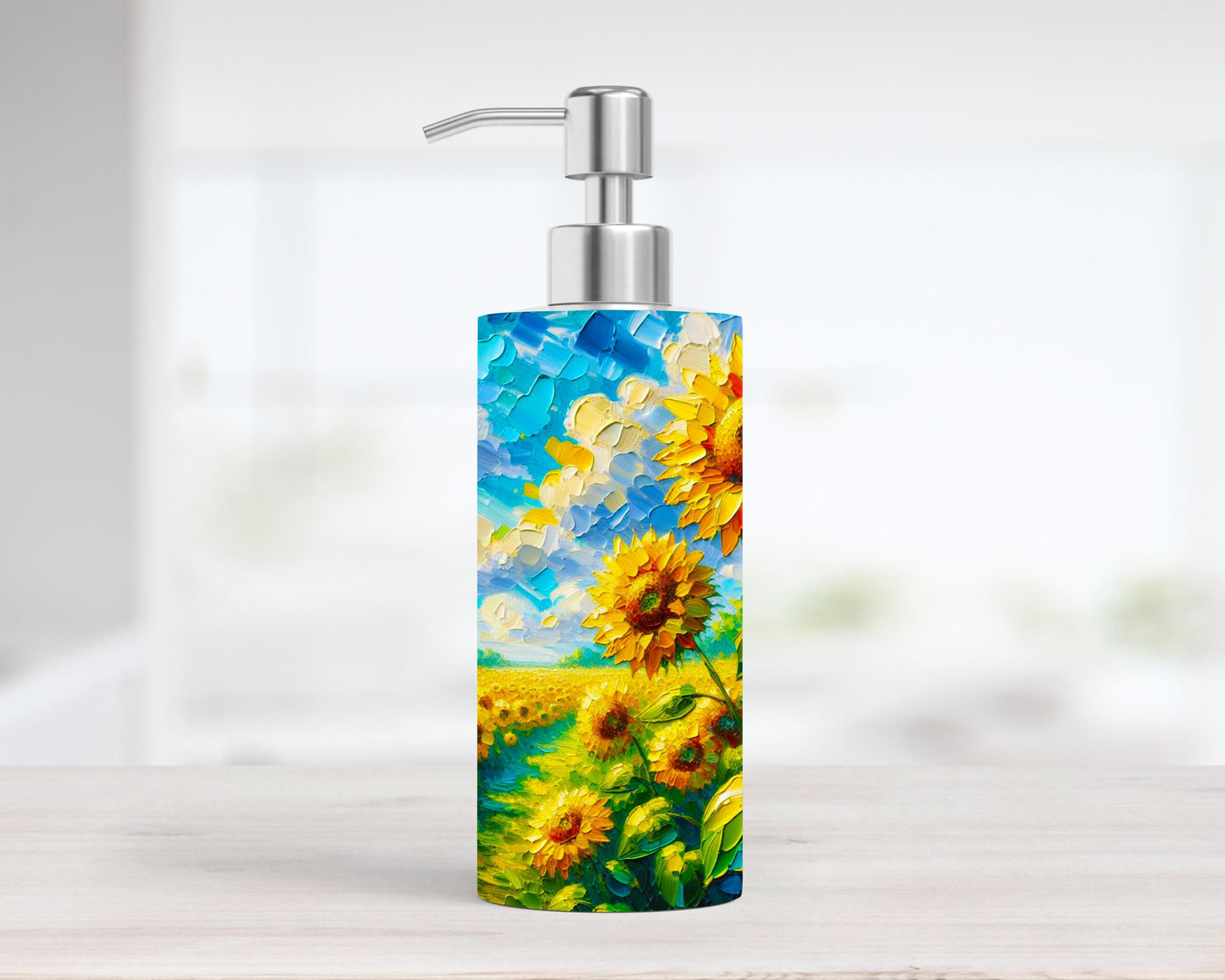 Stainless Steel Soap Pump Dispenser for 18oz Sunflower Lotion - Stylish Bathroom  Kitchen Decor Gift for Teachers Moms and Hostesses