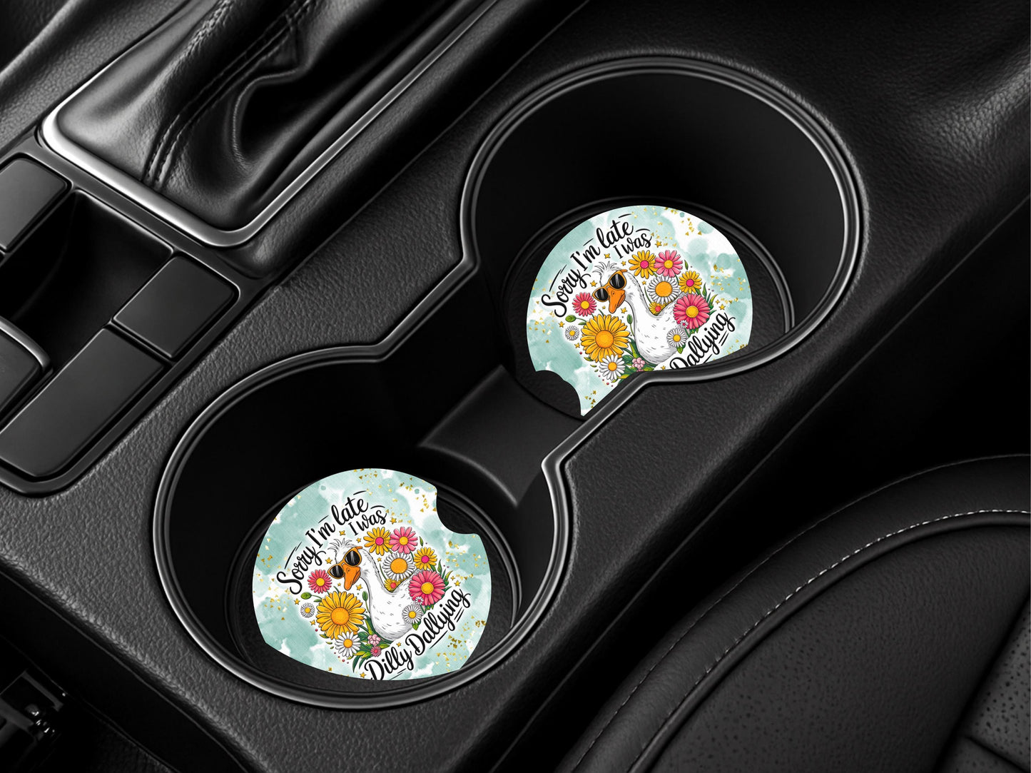 Funny Goose Sandstone Car Coaster - Unique Car Accessory  Perfect Stocking Stuffer
