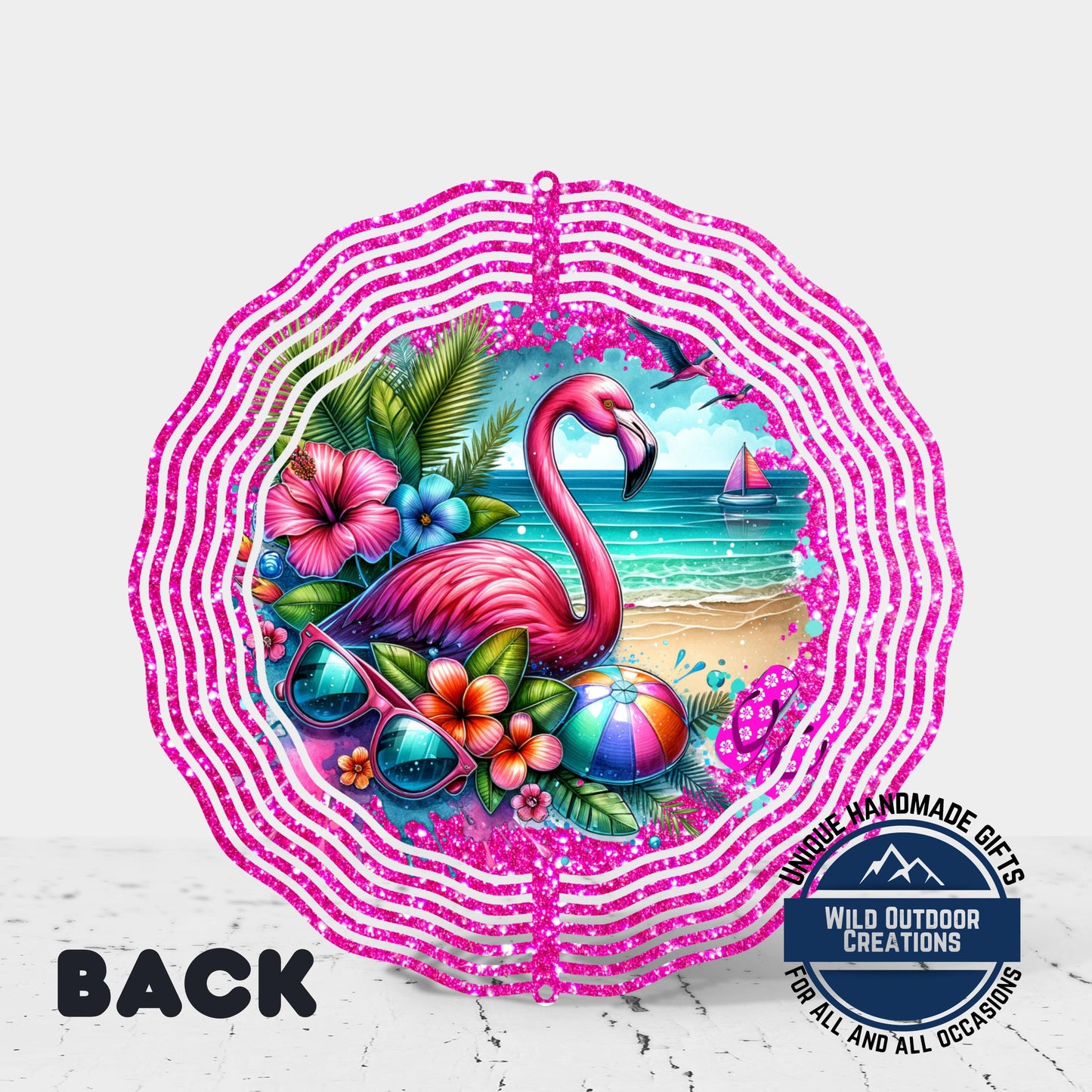 Flamingo Wind Spinner - Double Sided Aluminum Outdoor Garden Art with 360° Swivel