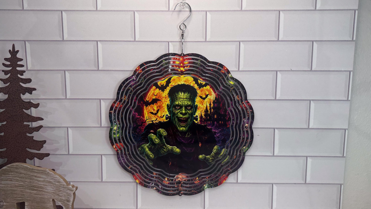 Monster Wind Spinner, 10 Inch Halloween Porch Décor | 360 Swivel | Indoor Outdoor Display