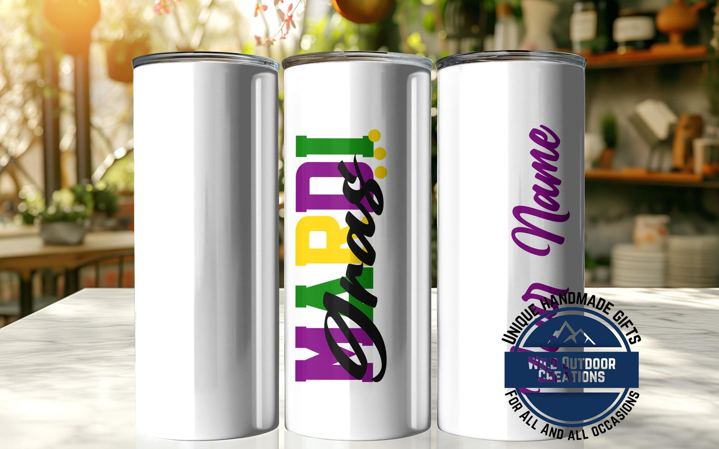 Glow-in-the-Dark Tumbler - Custom Name Skinny Steel Cup | 20oz or 30oz Double Wall - additional angle