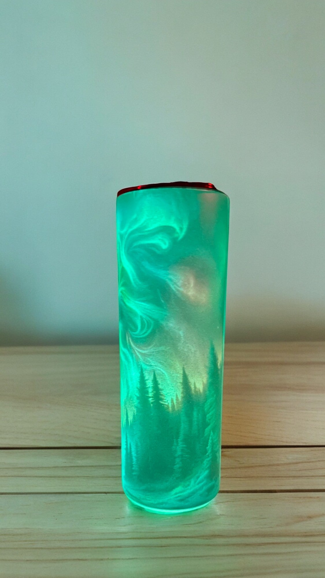 Bigfoot Northern Lights Tumbler, Unique Gifts for Men, Glow in The Dark Tumbler